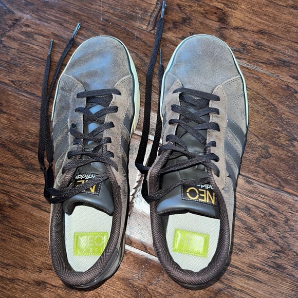 Adidas brown sneakers NEO Label adidas size 8.5 Men’s shoes dress up laced shoe​ - Picture 3 of 12